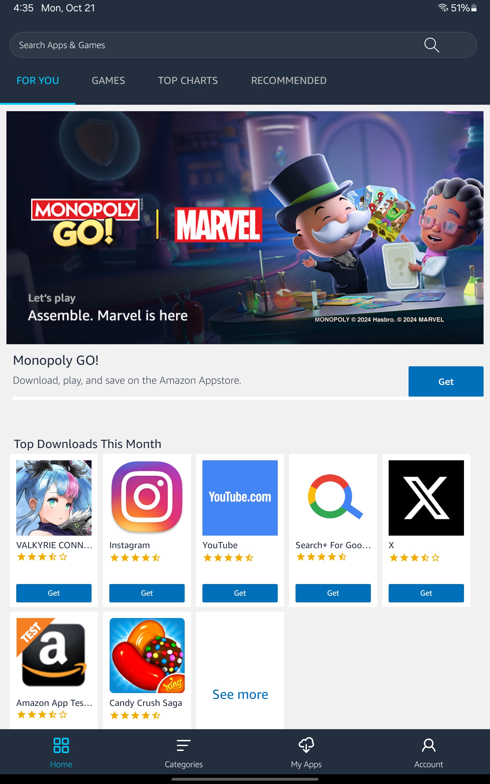 Amazon Appstore main page